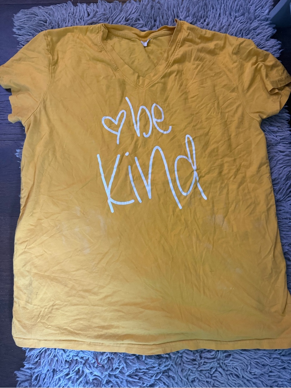 Women's Mustard Yellow 'Be Kind' V-Neck Short Sleeve Tee